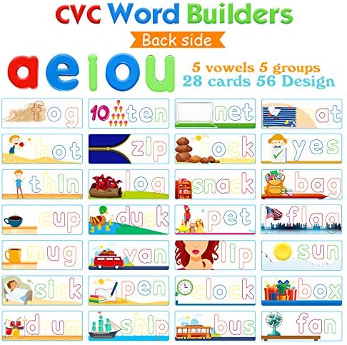 SpringFlower See & Spell Matching Letter Toy,Learning Educational Toy For 3 4 5 6 Years Old Boys And Girls,Preschool Learning Activities,Shape & Color Recognition Game,Cvc Word Builders For Kids,80Pcs
