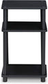 Furinno Just 3-Tier Turn-N-Tube End Table / Side Table / Night Stand / Bedside Table with Plastic Poles, 1-Pack, Americano/Black