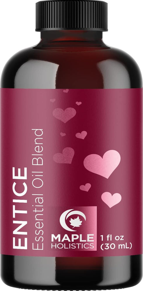 Entice Essential Oil Blend for Diffuser - Passionate Blend of Aromatherapy Oils for Couples with Lavender Palmarosa Clary Sage and Ylang-Ylang Essential Oil - Ignite The Romance Essential Oils Blend