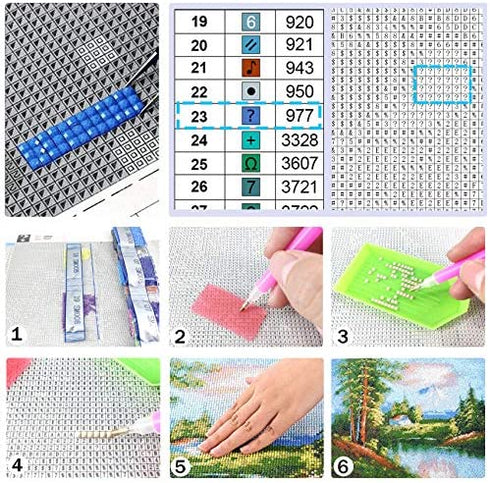 Yomiie 5D Diamond Painting Kits Paint with Diamonds Art DIY Full Round Drill Kits, Embroidery Picture Rhinestone Diamond Crystal Craft Canvas Home Wall Decor - 12X16in or 14x14in
