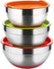 Stainless Steel Mixing Bowls with Lids (Set of 3), Non Slip Colorful Silicone Bottom Nesting Storage Bowls by Regiller-yyi, Polished Mirror Finish For Healthy Meal Mixing and Prepping 2.5 - 3.5-4.2QT