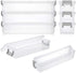 BTSKY Long Plastic Stackable Box Home, Office Supplies Storage Organizer Box Pencil Box Plastic Organizer Holder for Gel Pens Erasers Tape Pens Pencils Markers etc- 3 Pack - Clear with Grey Clip