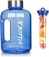 Half Gallon Water Bottle, 84oz Water Bottle BPA Free Dishwasher Safe Hydration with Motivational Time Mark Leak-Proof 2.5L Water Bottle for Camping Workouts