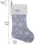 S-DEAL Grey White Snow Pattern 21 Inches Christmas Stocking Double Layers Gift Holders Xmas Holiday Party Mantel Decoration