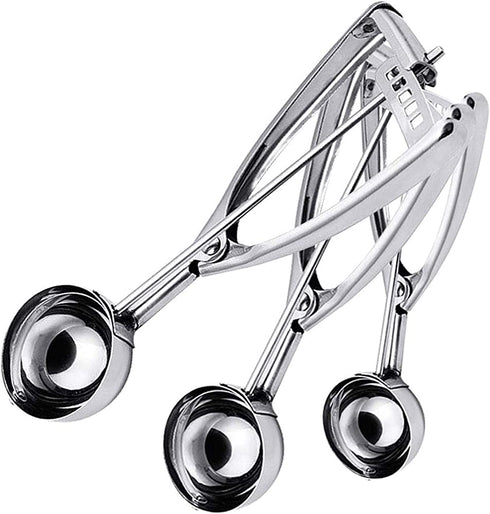 Cookie Scoops for Baking Set of 3, Ice Cream Scoop Set with Trigger Stainless Steel Set Excellent for Melon Ball, Cupcake, Muffin, Meatball, Include Large Medium Small Size