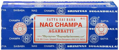 Satya Sai Baba Nag Champa Agarbatti Pack of 2 Incense Sticks Boxes 250gms Each Hand Rolled Agarbatti Fine Quality Incense Sticks for Purification, Relaxation, Positivity, Yoga, Meditation