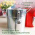 T586 4L Silver Metal Galvanized Double Walled Ice Bucket Set With Lid And Scoop
