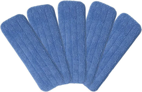5 Pack Microfiber Mop Pads Head Wet Dry Mops Refill for 15" Flat Mop Base Blue