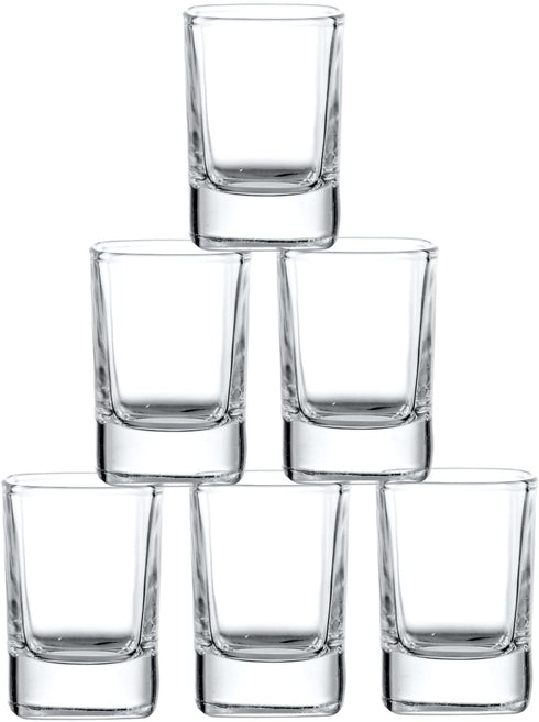 JoyJolt 6-Pack Heavy Base Shot Glass Set, 2-Ounce Shot Glasses
