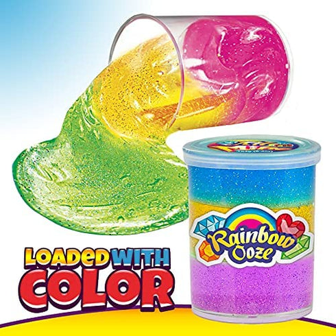 Rainbow Ooze - Rainbow Putty Slime Kit (1 Slime Putty) by JA-RU. Neon Color Glitter Slime for Kids & Adults, Boys & Girls. Stress Relief Satisfying Toys. Party Favor Birthday Fidget Gifts. 4634-1A