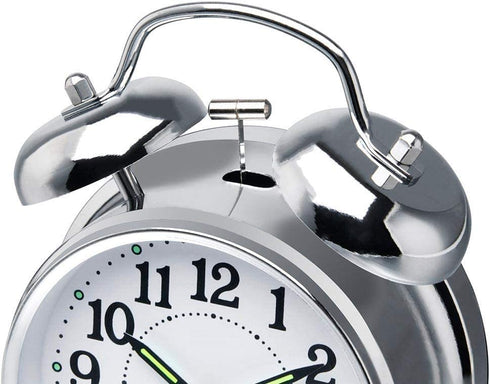 Sharp SPC800 Quartz Analog Twin Bell Alarm Clock (Silver)