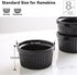 KitchenTour Porcelain Souffle Dishes 8 Ounces Ramekins for Baking Souffle, Creme Brulee - Set of 6, Black