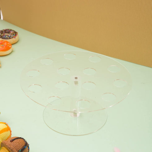 BLBYHO 2 Pack €‘ Acrylic Ice Cream Cone Holder Stand, Charcuterie Food Cone Holder, Waffle Cupcake Sugar Cone Holder Stand, 14 Holes, Easy to Assemble, Ideal Display Stand for Party, Baking Sell
