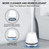 TRENTI Toilet Brush with Holder 2 Pack, Silicone Toilet Brush Set with Ventilated Holder and Long Ergonomic Handle, Flexible Silicone Toilet Brushes for Bathroom