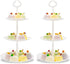 Imillet Cupcake Stand/Holder Plastic Dessert Stand White Cake Stand 3 Tiered Serving Stand Display Stand Reusable Pastry Platter for Wedding Birthday Baby Shower Tea Party Decorations (2 Pack Small)