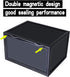 K.T.Z Shoe Boxes,Clear Plastic Shoe Box Magnetic Side Open Stackable Shoe Box (D Style Black, 2 PCS)