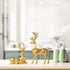 Nordic Resin Geometric Elk Sculpture Sitting Standing Deer Statues Christmas Reindeer Home Decor for Living Room TV Cabinet Wine Cabinet Gifts 2 PCS (Gold)