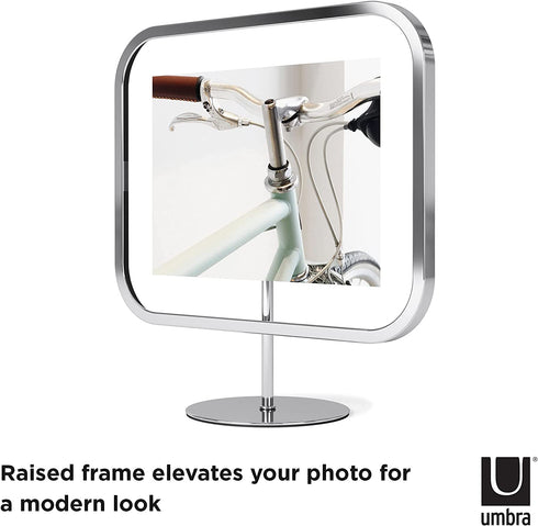 Umbra Infinity Picture Frame, Floating Photo Display for Desk or Wall, 5x7, Chrome