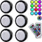 AutoEuropa Wireless Color Changing Closet Light,Wireless Under Cabinet Lighting with Remote Control Function 6 Pack,Battery-powered Lighting Can Be Used Under Counter Lighting,Kitchens,Cabinets,Shelve