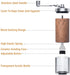 Manual Coffee Grinder-YIUYIUPI Stainless Steel Grinder is Easy to Carry and Coffee Powder of the Thickness can be Adjusted, Suitable for Office, Home Kitchen and Camping (Reddish brown)