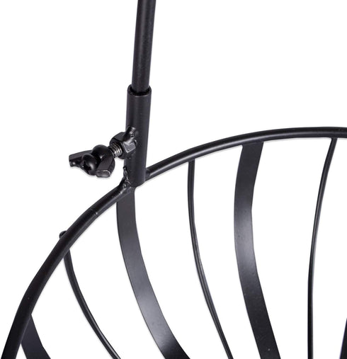 DII Metal Kitchen Storage Collection Farmhouse Stand Fruit Basket with Banana Hook, Vintage Black