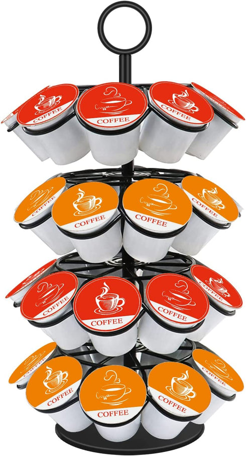 KIMIUP Coffee Pod Holder, Coffee Pod Storage Compatible with K-Cups(36 Pods), Kitchen Detachable Coffee Pod Organizer for Countertop, Spins 360-Degrees Coffee Pod Carousel