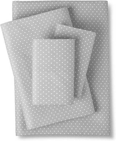 1500 Supreme Collection King Sheet Sets Polka Dot Gray - Luxury Hotel Bed Sheets and Pillowcase Set for King Mattress - Extra Soft, Elastic Corner Straps, Deep Pocket Sheets, King, Polka Dot Gra