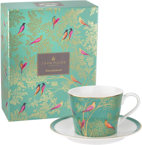 Sara Miller London for Portmeirion Chelsea Collection Tea Cup & Saucer - Green