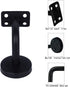 High-PQ Heavy Duty Staircase Handrail Bracket Black Stainless Steel Wall Mount, 5 Pack Shelf Brackets Set with Base Flange Solid Cast Iron for Stairs Handrails, Railing, Guardrails, Satin Finish