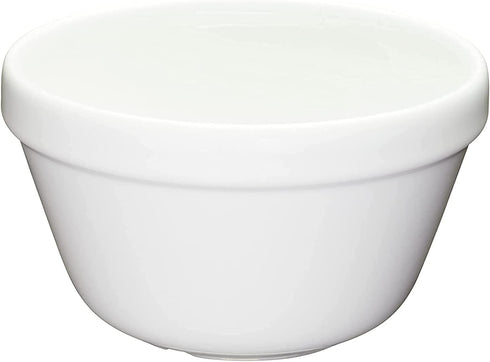 Muldale Traditional White Pudding Basin 0.65qt, Heat Proof Ceramic Mixing Bowl 0.6L Premium Ceramic Baking Bowl| Perfect for Steamed Pudding and Desserts, Made in Europe