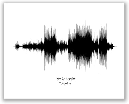 Led Zeppelin Sound Wave Wall Art Decor Prints - Set Of 4 (8x10) Inch Poster Photos