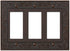 Amerelle 43RRRVB English Garden Wallplate, 3 Rocker, Aged Bronze