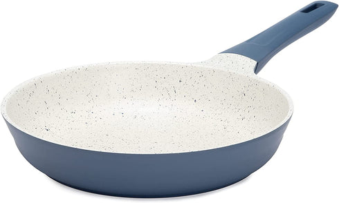 Ecolution Farmhouse Cast Aluminum, Durable Nonstick Coating, Even Heating, Dishwasher Safe, Soft Touch Handle, 9.5-Inch Fry Pan, Blue