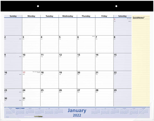 2022 Desk Calendar by AT-A-GLANCE, Monthly Desk Pad, 22" x 17", Standard, QuickNotes (SK70000)