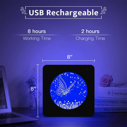 Flapping Butterfly Night Light Christmas Gifts for Kids Teenage Girls TOOGE Night Lights for Kids Room Girls Bedroom Funny Unique Kids Christmas Gifts for Girls Women