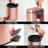mDesign Modern 1.3 Gallon Round Small Metal Step Trash Can Wastebasket, Garbage Container Bin - for Bathroom, Powder Room, Bedroom, Kitchen, Craft Room, Office - Removable Liner Bucket - Rose Gold