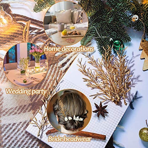 50 Pieces Faux Flowers for Floating Candles Floating Flowers Vase Fillers Vases for Centerpieces Mini Flower Filler Filling in Cylinder for Vases Filler Wedding Centerpiece Party Decor (Gold)