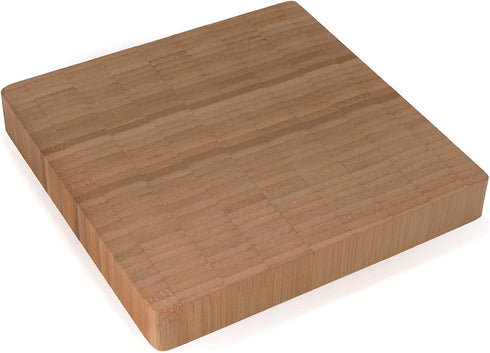 BambooMN Premium Bamboo End Grain Kitchen Cutting Board - 7" x 7" x 1" - 1 Piece