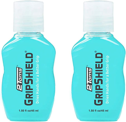 2Toms GripShield, Liquid Chalk Grip Enhancer for Sweaty Hands, Keeps Hands Dry, 1.5 Ounce, 2 Bottles