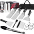 JIGUOOR Griddle Accessories, 16PCS Flat Top Grill Accessories Kit for Blackstone and Camp Chef, with Griddle Metal Spatula, Scraper, Pepper Grinder, Egg Rings, for Camping, Teppanyaki & Gas Grill