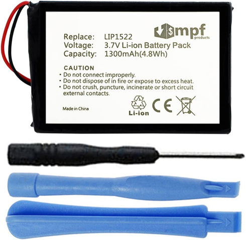 MPF Products 1300mAh LIP1522 Battery Replacement Compatible with Sony Playstation 4 PS4 Dualshock 4 Wireless Controller CUH-ZCT1E, CUH-ZCT1H, CUH-ZCT1H/B, CUH-ZCT1H/R, CUH-ZCT1U