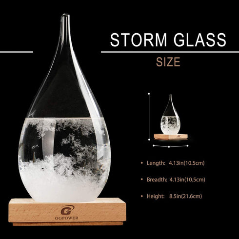 G GGPOWER Storm Glass Weather Forecast Desktop Fashion Creative Weather Station-Teardrop Weather Forecast Bottle-for Home and Office Decoration(XL)