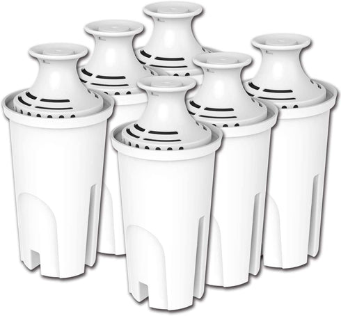 PUREUP 6 Pack Water Filter Compatible with Brita Pitchers Standard Sispensers, Premium Pitcher Replacement Filters