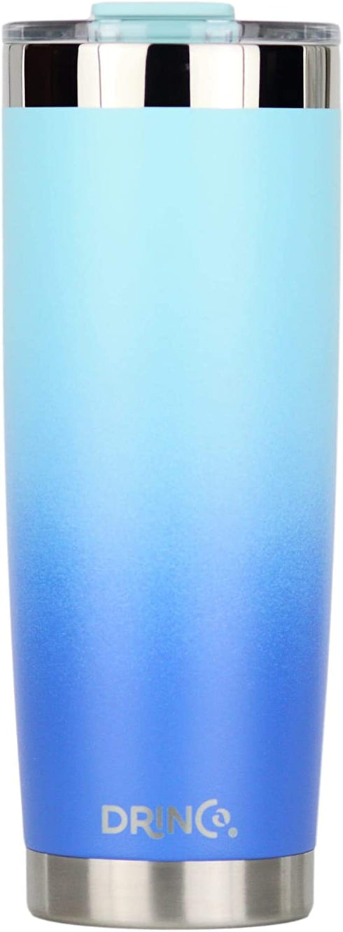 DRINCO - 20 oz Stainless Steel Tumbler | Double Walled Vacuum Insulated Mug With Lid, 2 Straws, For Hot & Cold Drinks (20oz, 20oz Morning Sky Blue)