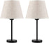 Table Lamp Set of 2, Modern Bedside Table Lamps, Nightstand Lamp Set with Fabric Lamp Shade and Black Metal Base for Bedroom Living Room Kids Room Girls Room Dressers Coffee Table Office College Dorm