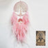 Dream Catcher, Handmade Dreamcatcher with Healing Crystal Stone, Tree of Life Dream Catchers Hanging Ornament for Home Bedroom Birthday Party, Perfect Craft Gift for Kids (Double Pink)