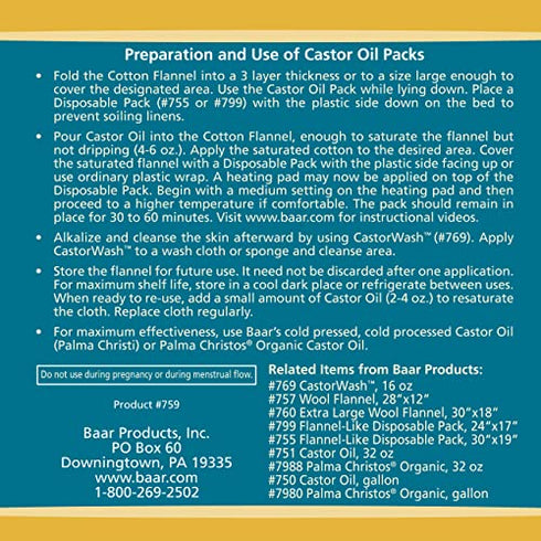 Cotton Flannel Castor Oil Pack