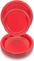 Exquisite Red Plastic Plates 100 Count I 9 Inch I Round Red Disposable Plates - Disposable Red Dinner Party Plates For All Occasions - Red Plastic Party Plates For Parties