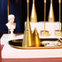 GemeShou Metal Gold 2pcs Set Finger Ring Display Holder Wedding Single Ring Display Cone Stand Jewelry Photography Hand Decor?Gold Ring Holder 2pcs Height 2" and 3.1"?