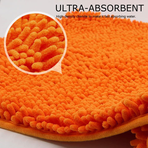 Orange Bath Rugs Bathroom Mats and Rugs Non Slip Ultra Soft Chenille Rug/Bathmat/Toilet Mat/Toilet Rug/Shower Rug Washable Rug Super Absorbent Throw Rug 19.7 x 31.5 Inch